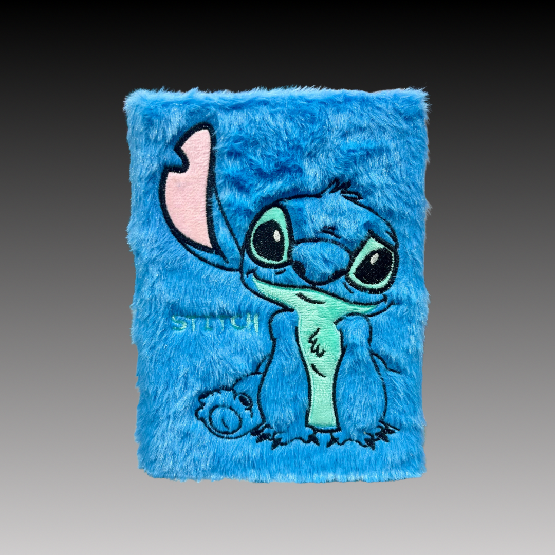 Carnet de Notes Stitch Disney en Peluche Bleue.